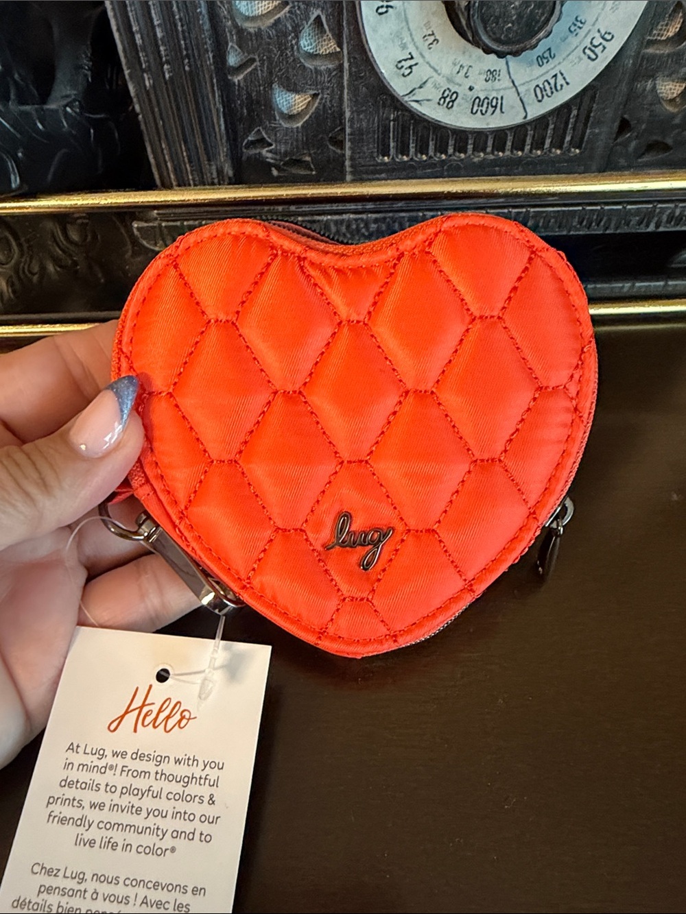 lug Heart Coin Pouch - papaya
